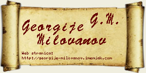 Georgije Milovanov vizit kartica